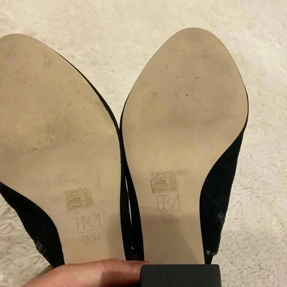 Pelle Moda Black Suede Booties - Picture 6 of 7